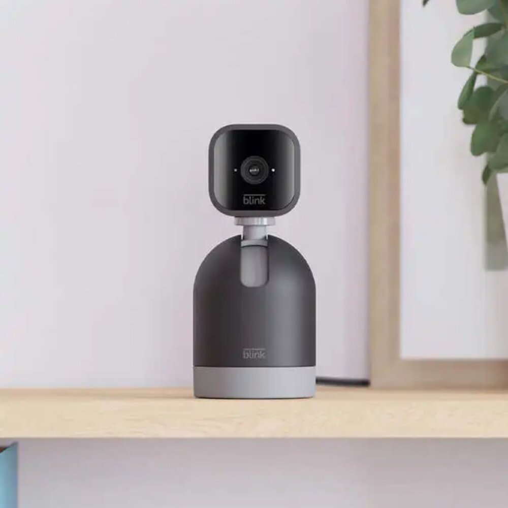Blink Mini Pan-Tilt Alexa-Enabled Indoor Rotating Plug-In-Camera 2-Way Audio